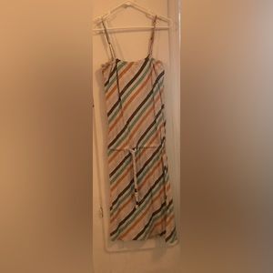 Fox size Large Striped Middi Poly/Cotton Dress